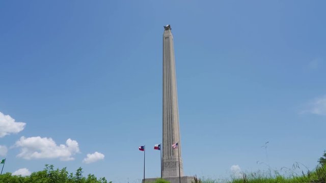 Grassy steps leading to the San Jacinto Monument Houston, Texas