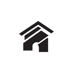 Broken house icon real estate graphic design template vector