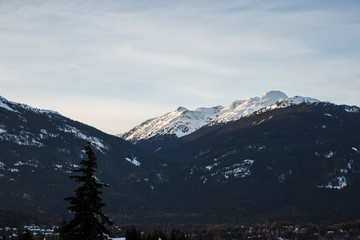 Some part of the Whistler Mountains on a clear day.