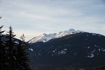 Some part of the Whistler Mountains on a clear day.