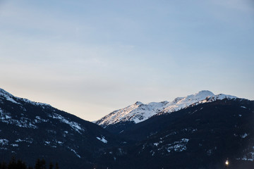 Fototapeta na wymiar Some part of the Whistler Mountains on a clear day.