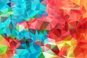 Multicolor polygonal mosaic background