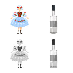 Vector design of traditional and tour sign. Collection of traditional and landmarks vector icon for stock.