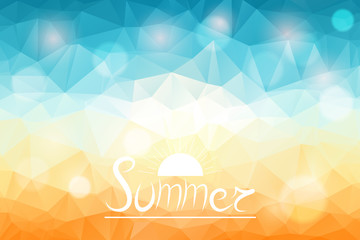 Summer polygonal mosaic background