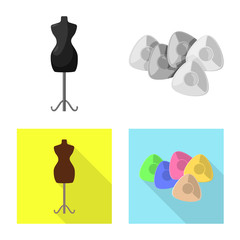 Isolated object of craft and handcraft logo. Collection of craft and industry stock vector illustration.