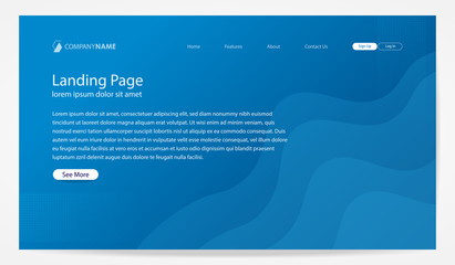 website design template. fluid background with dynamic composition on blue color.
