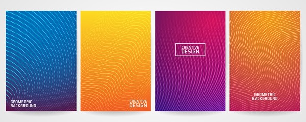 set of minimal cover design with modern geometric pattern