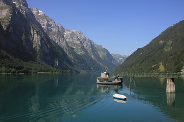 Summer morning at Lake Kloental, Switzerland.