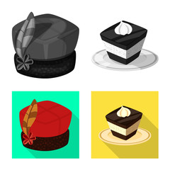 Isolated object of traditional and tour icon. Collection of traditional and landmarks vector icon for stock.