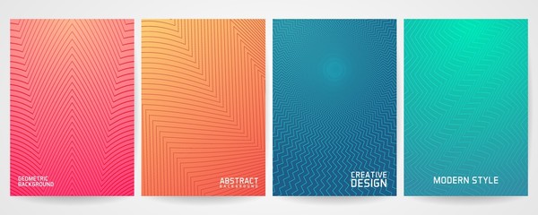 set of minimal cover design with modern geometric pattern