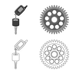 Isolated object of auto and part icon. Collection of auto and car stock vector illustration.