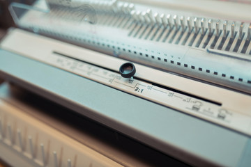 Top view of white printing machine standing in the office