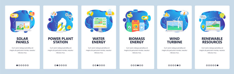 Website and mobile app onboarding screens vector template