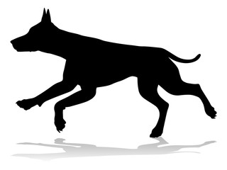 A detailed animal silhouette of a pet dog