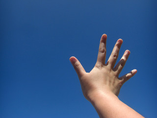 空に掲げる手
