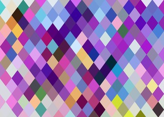 Lilac blue pink yellow crystal shapes abstract background. Digital mosaic pattern.