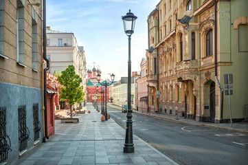 Obraz premium В Петровском переулке View of Petrovsky Lane in Moscow