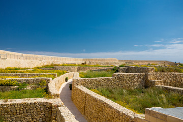 Fototapeta na wymiar Gozo fortress in Malta, on a summer day