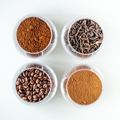 four transparent glasses