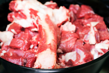 Raw mutton meat bacground.