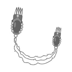 Vector illustration of clips and hairpins sign. Collection of clips and accessory stock vector illustration.