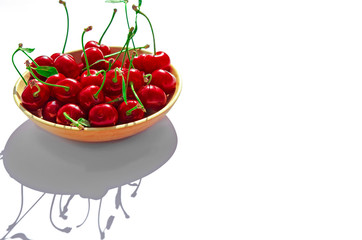 Cherry isolated. Cherry on white background. With clipping path