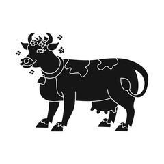 Isolated object of cow and milk icon. Set of cow and dairy stock vector illustration.