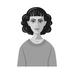 Vector illustration of face and person symbol. Collection of face and portrait stock vector illustration.