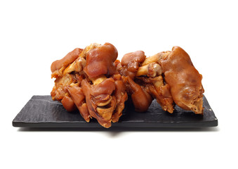 Sauce trotters on white background.