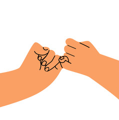 hand holding promise flat design vector