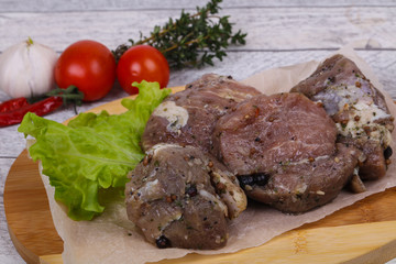 Marinated pork meat ready for coocking
