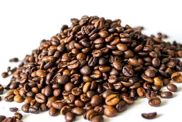 coffee beans on white background