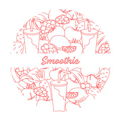 Smoothie and ingredients for making smoothie.