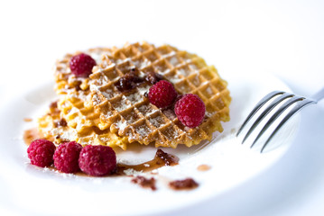 sweet waffles with fresh berries