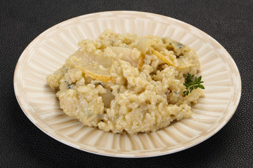 Risotto with pear and gorgonzola