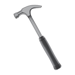 Colorful cartoon claw hammer. Handyman tool for home repair. Construction themed vector illustration for icon, logo, sticker, patch, label, sign, badge, certificate or flayer decoration