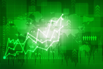 2d rendering Stock market online business concept. business Graph 