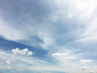 White clouds and blue sky background