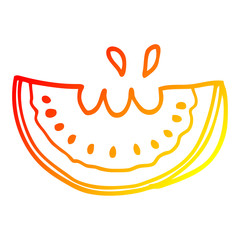 warm gradient line drawing cartoon watermelon