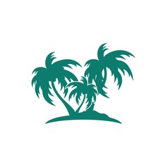 Palm tree summer logo template vector illustration