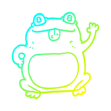 recommend clip art: cold gradient line drawing cartoon frog
