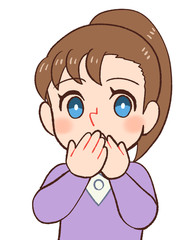 吃驚、驚く、びっくり、女の子、子ども、ビックリ、驚き、女子、教育、笑顔、かわいい、小学生、小学校、学校、1人、ポーズ、表情、楽しい、明るい、キッズ、女児、教材、学参、茶髪、碧眼、上半身