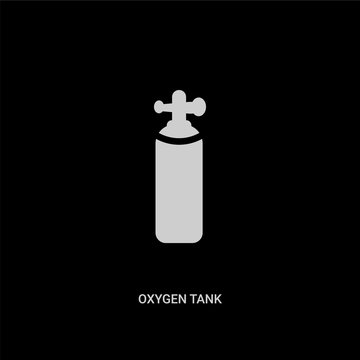 white oxygen tank vector icon on black background. modern flat oxygen tank from nautical concept vector sign symbol can be use for web, mobile and logo.