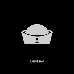 white sailor hat vector icon on black background. modern flat sailor hat from nautical concept vector sign symbol can be use for web, mobile and logo.