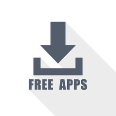 Flat design vector icon, free apps illustration