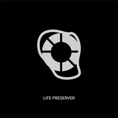 white life preserver vector icon on black background. modern flat life preserver from nautical concept vector sign symbol can be use for web, mobile and logo.