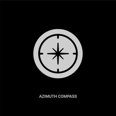 white azimuth compass vector icon on black background. modern flat azimuth compass from nautical concept vector sign symbol can be use for web, mobile and logo.