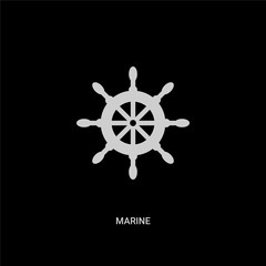 white marine vector icon on black background. modern flat marine from nautical concept vector sign symbol can be use for web, mobile and logo.