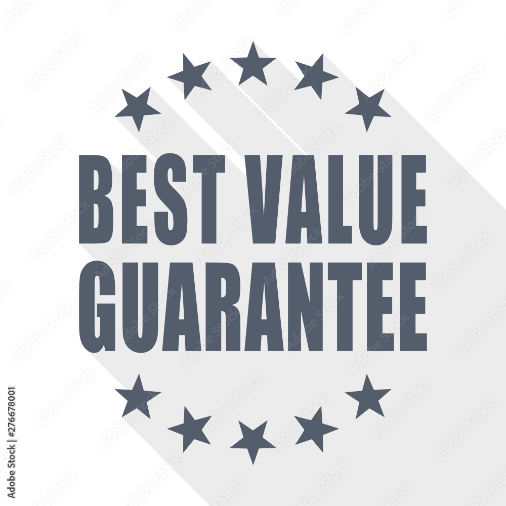 Poster best value guarantee flat design vector icon