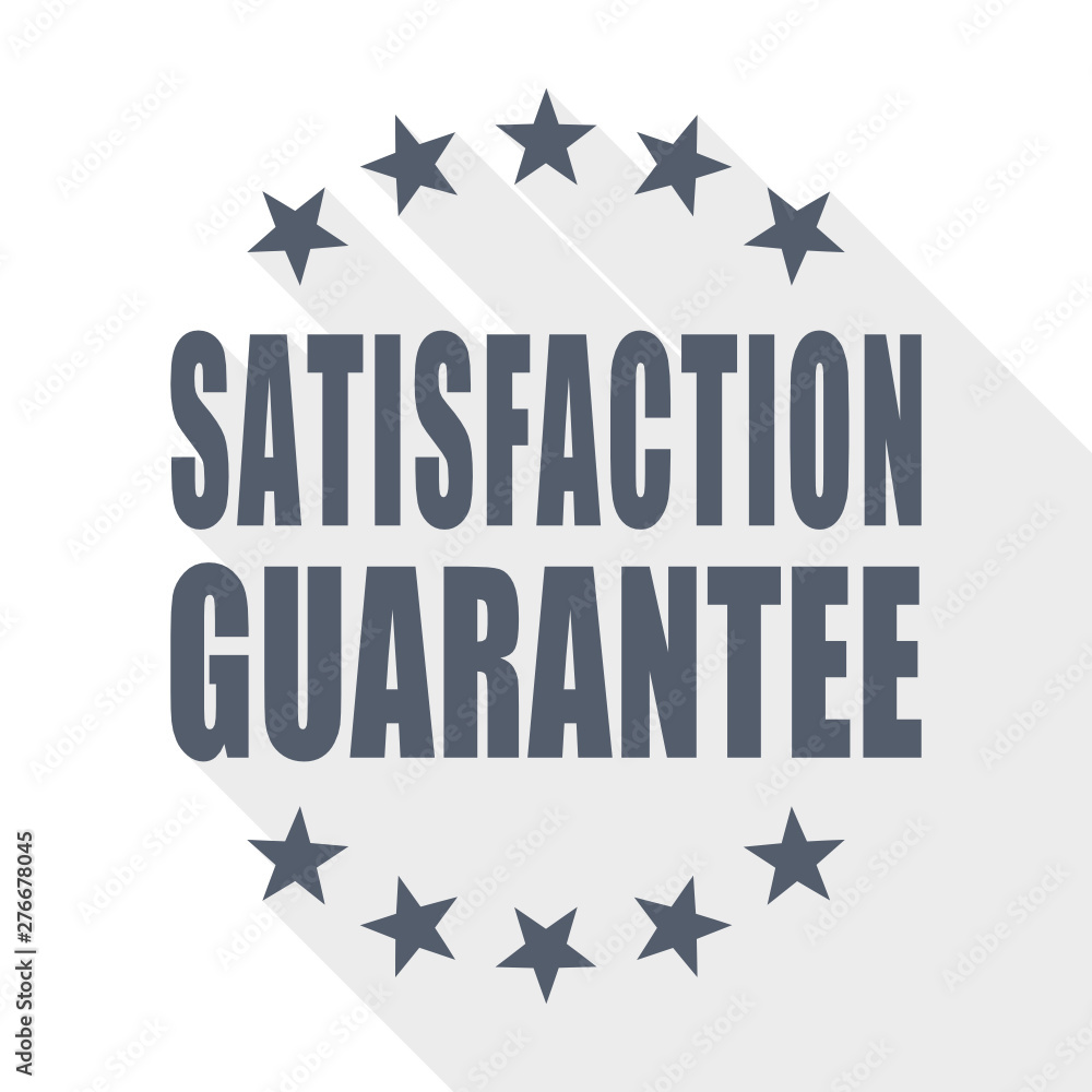 Poster satisfaction guarantee flat design vector icon
